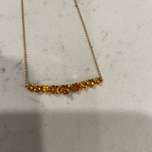14K gold & gem hearts necklace